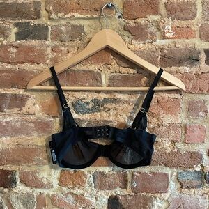 NWT CUUP Sheer Plunge Bra - Black (Size XS)